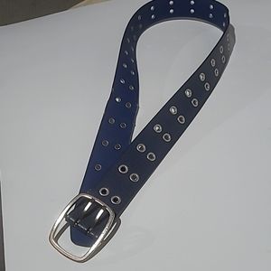 Calvin Klein Navy Leather Belt